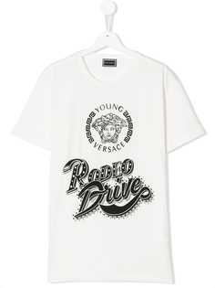 Young Versace футболка с принтом и логотипом TEEN Medusa Rodeo Drive