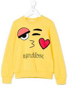 Fendi Kids толстовка с принтом Fendi Love