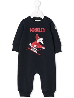 Moncler Kids skiing bird print romper
