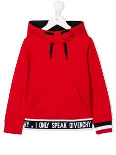 Givenchy Kids толстовка с капюшоном I Only Speak Givenchy