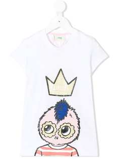 Fendi Kids удлиненная футболка Queen