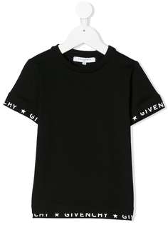 Givenchy Kids футболка с логотипом на манжетах и подоле