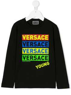Young Versace футболка с принтом и длинными рукавами