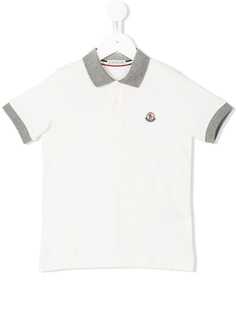 Moncler Kids рубашка-поло с заплаткой с логотипом