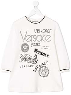 Young Versace платье с принтом логотипа