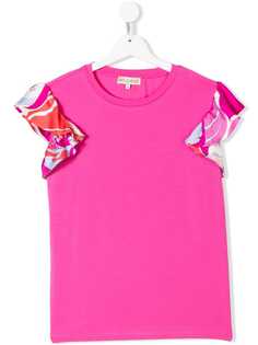 Emilio Pucci Junior футболка с контрастными рукавами TEEN