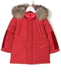 Moncler Kids куртка-пуховик с отделкой из лисьего меха