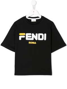 Fendi Kids футболка с нашивкой логотипа