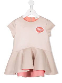 Fendi Kids топ с баской и логотипом