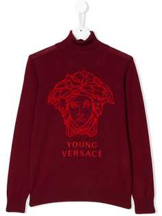 Young Versace джемпер с узором интарсия TEEN Medusa