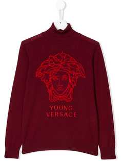 Young Versace джемпер с узором интарсия TEEN Medusa