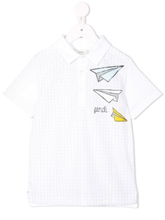 Fendi Kids paper plane polo shirt
