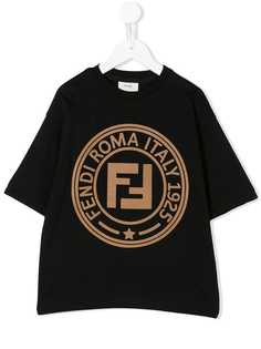 Fendi Kids футболка с рукавами по локоть и логотипом