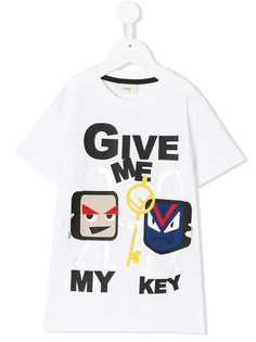 Fendi Kids футболка с принтом give me my key