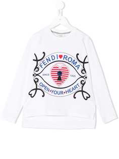 Fendi Kids толстовка с логотипом