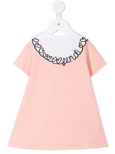 Fendi Kids платье-футболка с вышивкой с сердцами