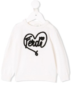 Fendi Kids трикотажный свитер с логотипом