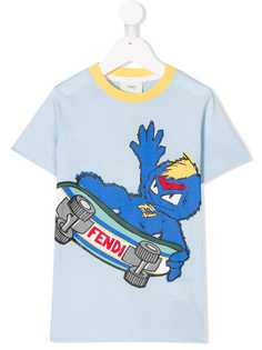 Fendi Kids футболка с принтом Fendi monster