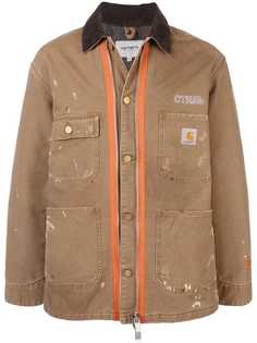 Heron Preston куртка-рубашка с эффектом брызг