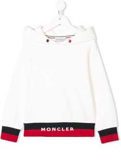 Moncler Kids худи с логотипом и полосатой отделкой
