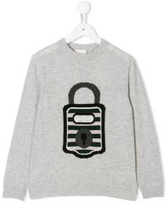 Fendi Kids свитер с вышивкой логотипа