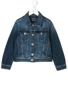 Young Versace джинсовая куртка с принтом кадиллака с логотипом