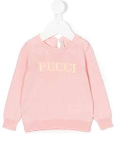 Emilio Pucci Junior свитер вязки "интарсия" с логотипом
