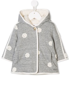 Chloé Kids пальто с капюшоном и цветочным принтом