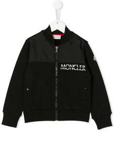 Moncler Kids куртка-бомбер с вышивкой логотипа