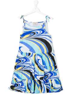 Emilio Pucci Junior расклешенное платье с абстрактным принтом Teen