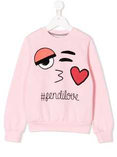 Fendi Kids толстовка с вышивкой fendilove