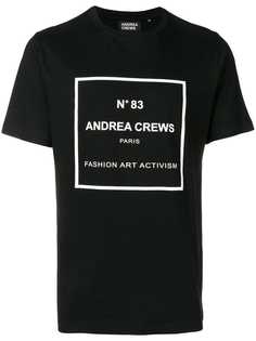 Andrea Crews футболка с принтом логотипа