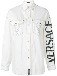 Versace джинсовая куртка с логотипом
