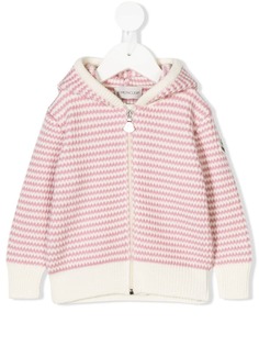 Moncler Kids трикотажная толстовка в полоску с капюшоном