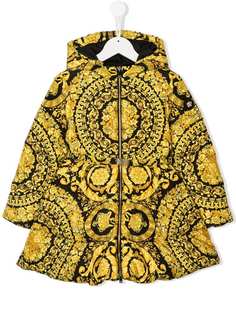 Young Versace пальто-пуховик с барочным узором