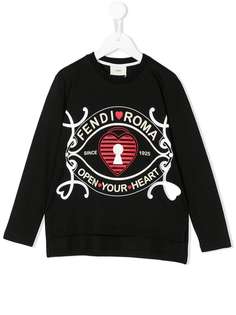 Fendi Kids толстовка с логотипом