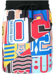 Love Moschino lettering print mini skirt
