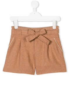 Chloé Kids шорты с бантом на поясе и блестками