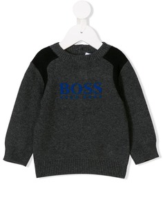 Boss Kids трикотажный свитер с принтом логотипа