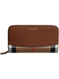 Burberry House Check and Leather Ziparound Wallet