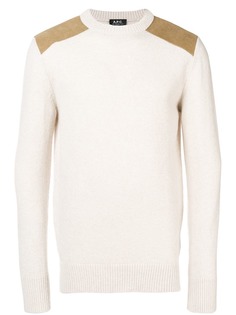 A.P.C. свитер с контрастными нашивками