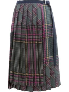 Sacai плиссированная юбка в шотландскую клетку