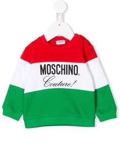 Moschino Kids полосатая толстовка с принтом логотипа