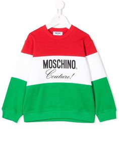Moschino Kids полосатая толстовка с принтом логотипа