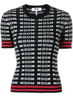 MSGM logo knitted T-shirt