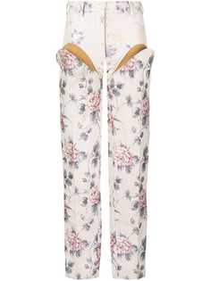 Y / Project брюки с прорезями и цветочным узором