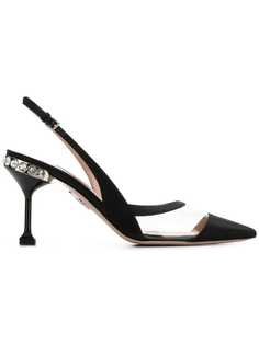 Miu Miu crystal-embellished slingback pumps