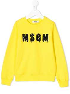 Msgm Kids толстовка с декорированным логотипом