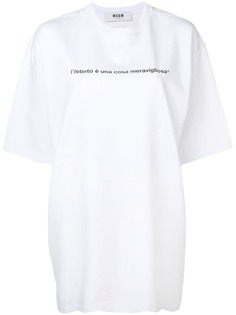 MSGM платье-футболка с принтом цитаты