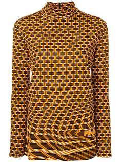 Prada топ с высокой горловиной в стиле ретро